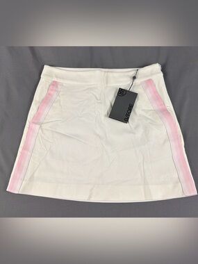 G/FORE Womens Golf Skort Pink Striped 0 White Polyester Spandex NWT MSRP $155